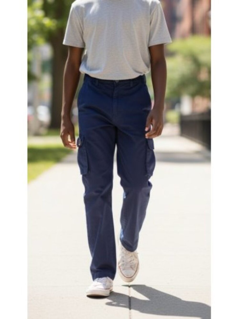 NWT Blue FAST BREAKERS Cotton Cargo Pants Boys Size 28 x 26 Husky